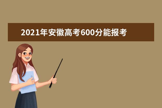 2021年安徽高考600分能报考上什么大学(理科)