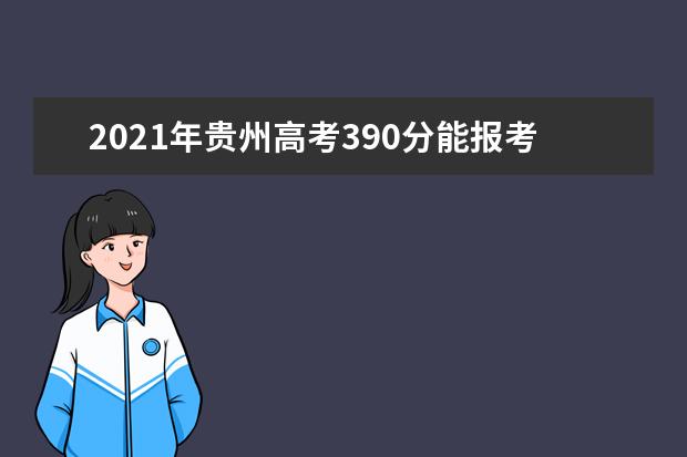 2021年贵州高考390分能报考上什么大学(理科)