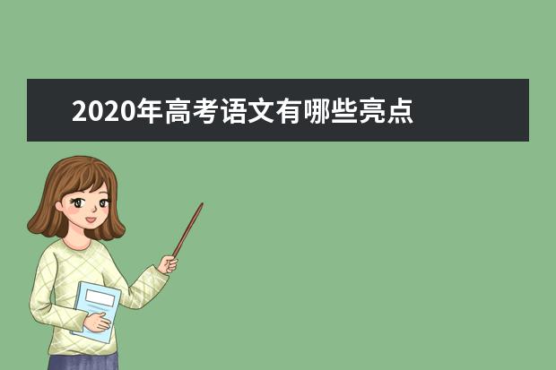 2020年高考语文有哪些亮点