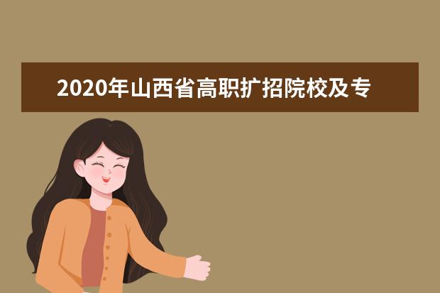 2020年山西省高职扩招院校及专业目录