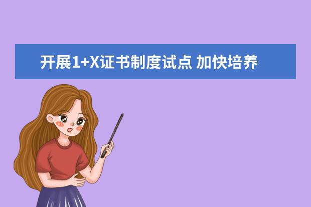 开展1+X证书制度试点 加快培养复合型技术技能人才