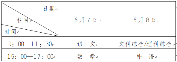 2021全国高考各科目时间安排 全国高考从几号开始