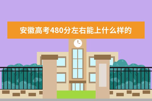 安徽高考480分左右能上什么样的大学