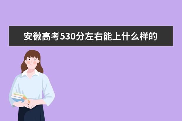 安徽高考530分左右能上什么样的大学