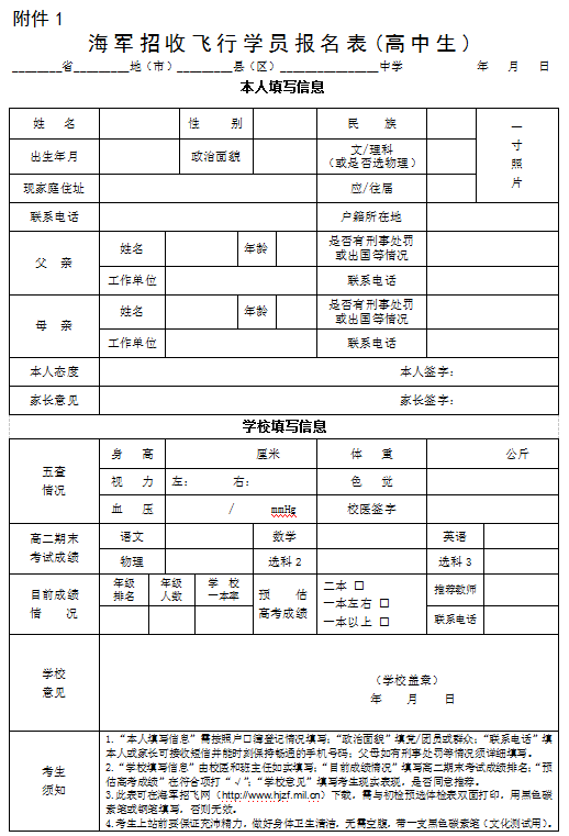 2022年度辽宁海军招飞初检预选工作安排