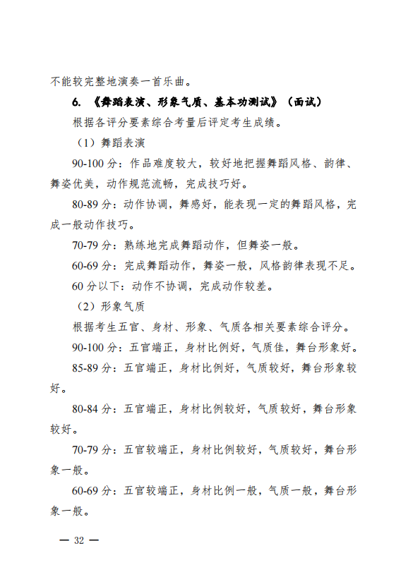 2022年江西省普通高校招生艺术类专业统一考试大纲