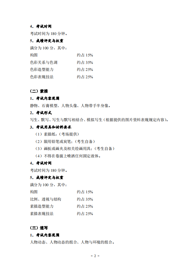 2022年湖北省艺术统考（美术与设计学类）考试大纲