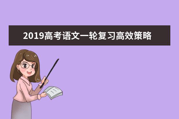 2019高考语文一轮复习高效策略