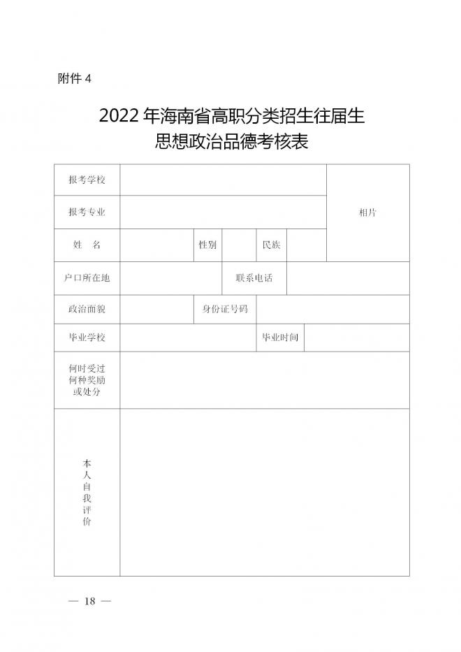 2022年海南高职分类招生考试报名公告